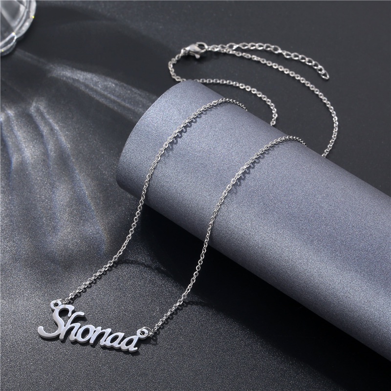 Amerika Selatan ornamen titanium steel shonaa Bahasa Inggris huruf nama kalung stainless steel kalun