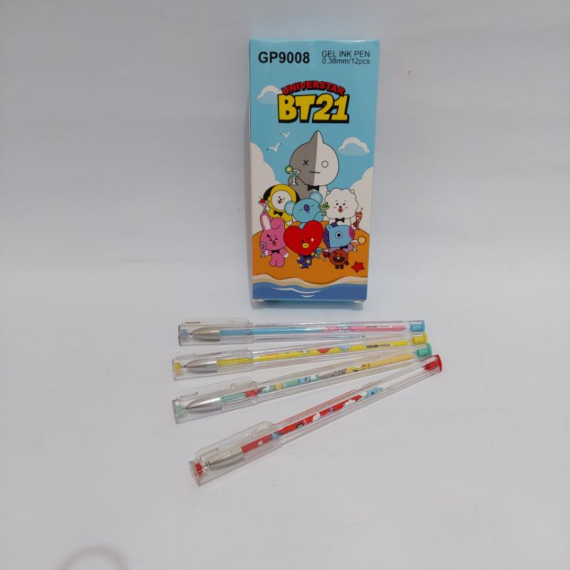 

Azka_Niam SELUSIN ( 12 PCS ) Pulpen Segitiga Karakter Lucu 0.38 mm Gel Pen Segitiga 0.38mm
