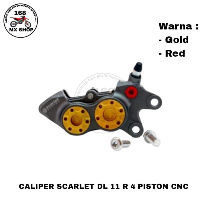 CALIPER DL11 R 4 PISTON CNC " Original Scarlet "