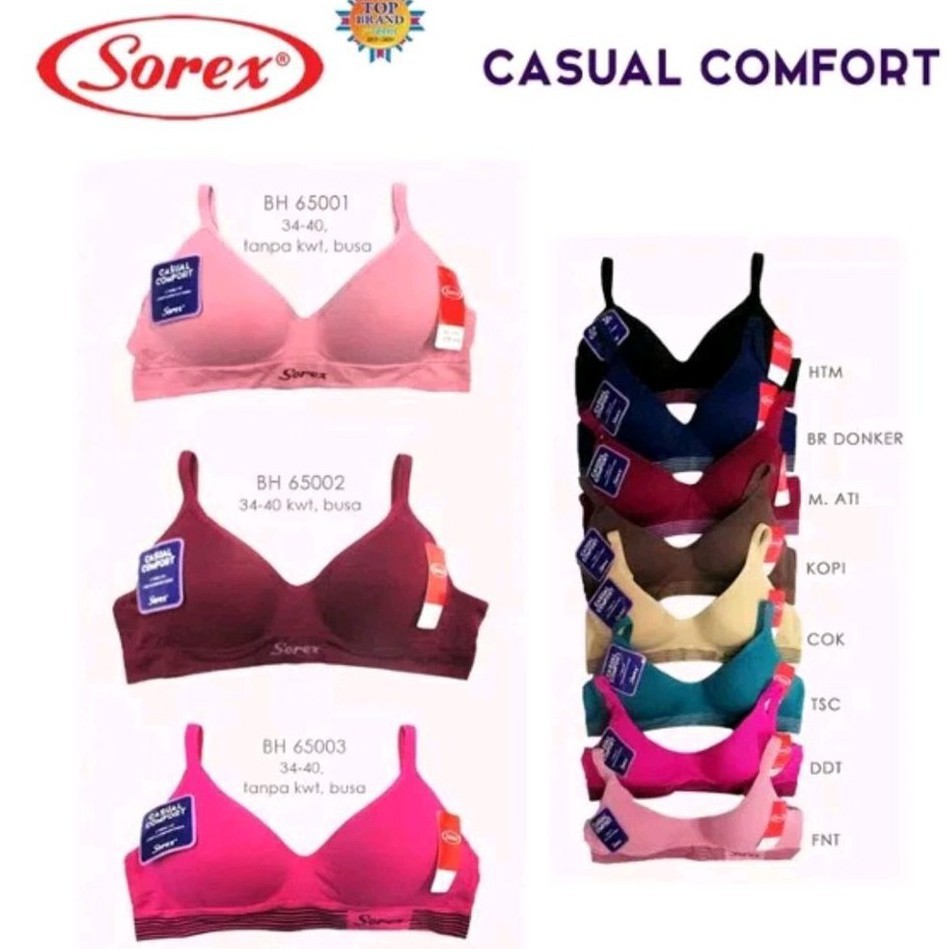 Bh Bra Sorex 65001 (CUP SEDANG) Polos | Bra Busa Tanpa Kawat Termurah