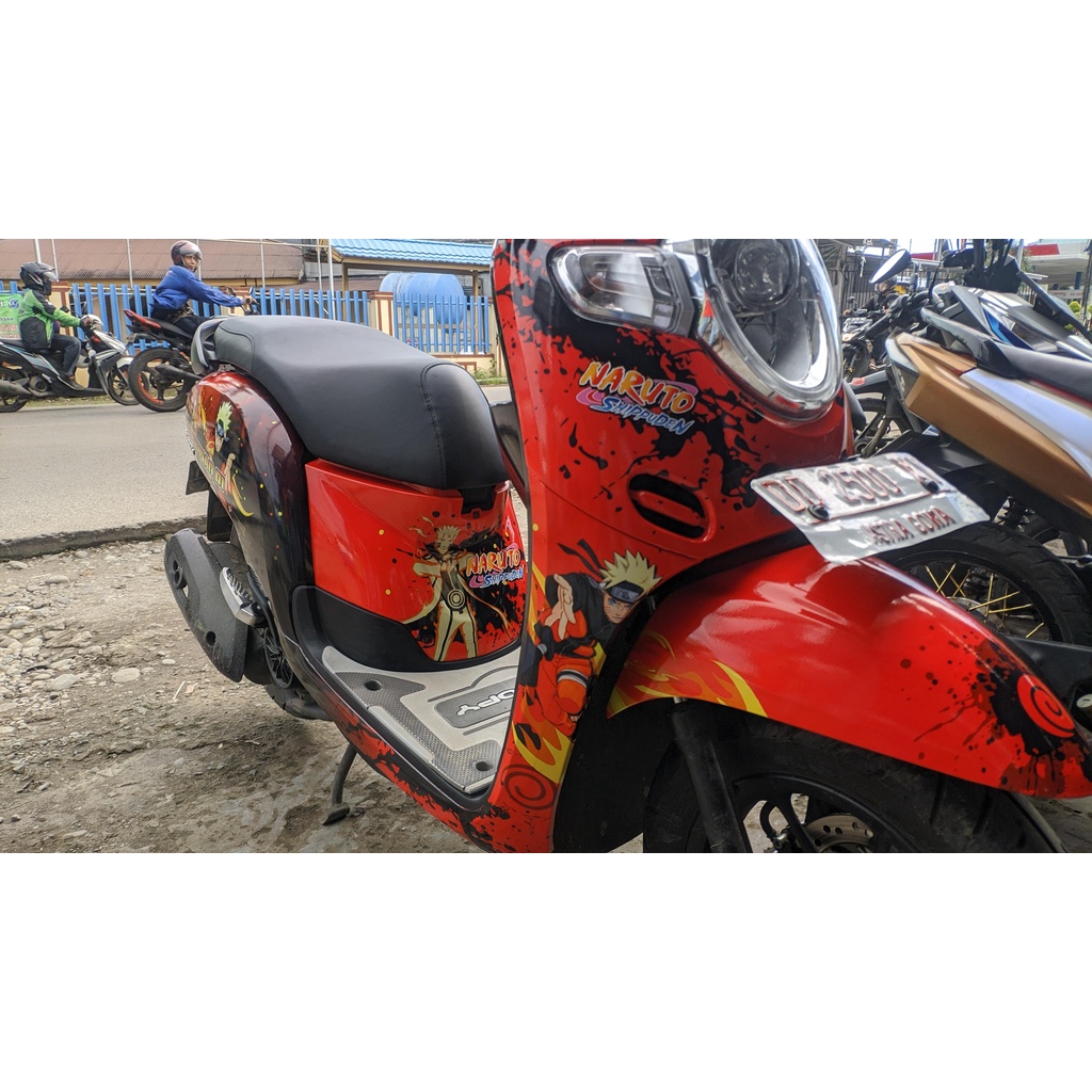 Stiker Scoopy Decal Full Body Premium Red Naruto Glossy DNKZ