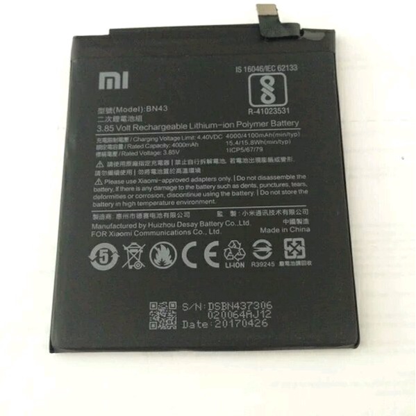 Baterai xiaomi Redmi Note 4x BN43 Original