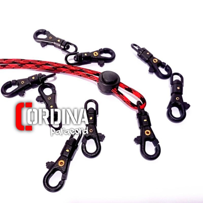 CLASP HOOK CARABINER Putar Rotasi Buckle Clip Hanging Aksesoris gantungan kunci idcard