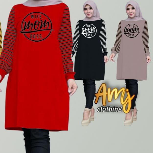 ✦ baju tunik wanita/tunik kaos muslim ➼