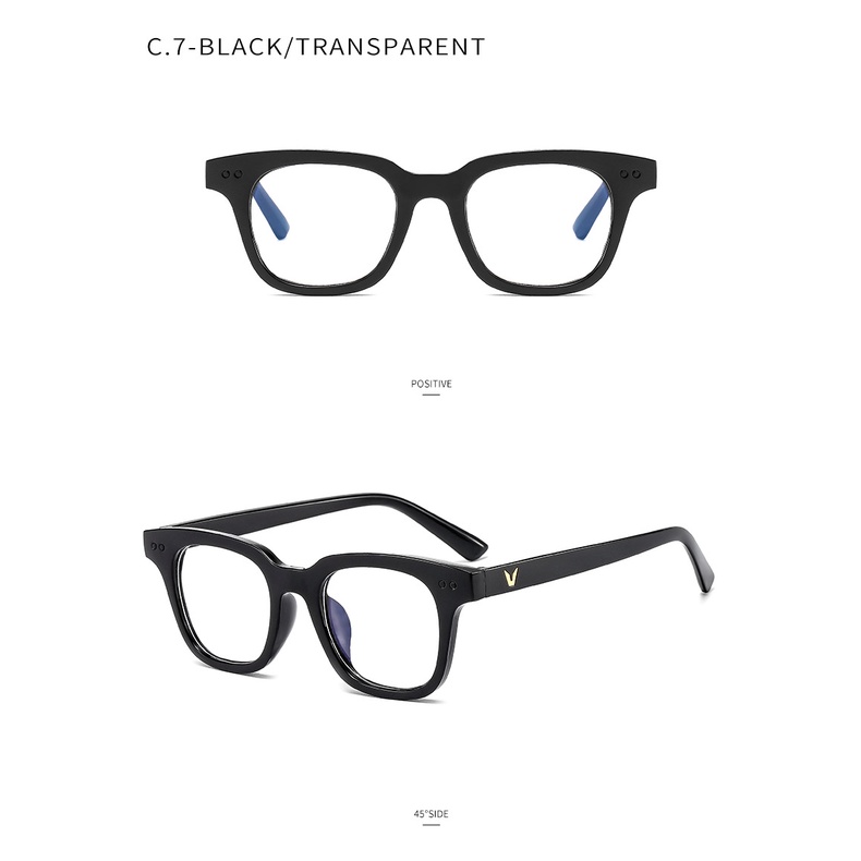RRNS KM-005 Kacamata Wanita Pria Optik Anti Sunglass Dengan Fashion Sunglasses Kacamata Hitam-BLACK/WHITE