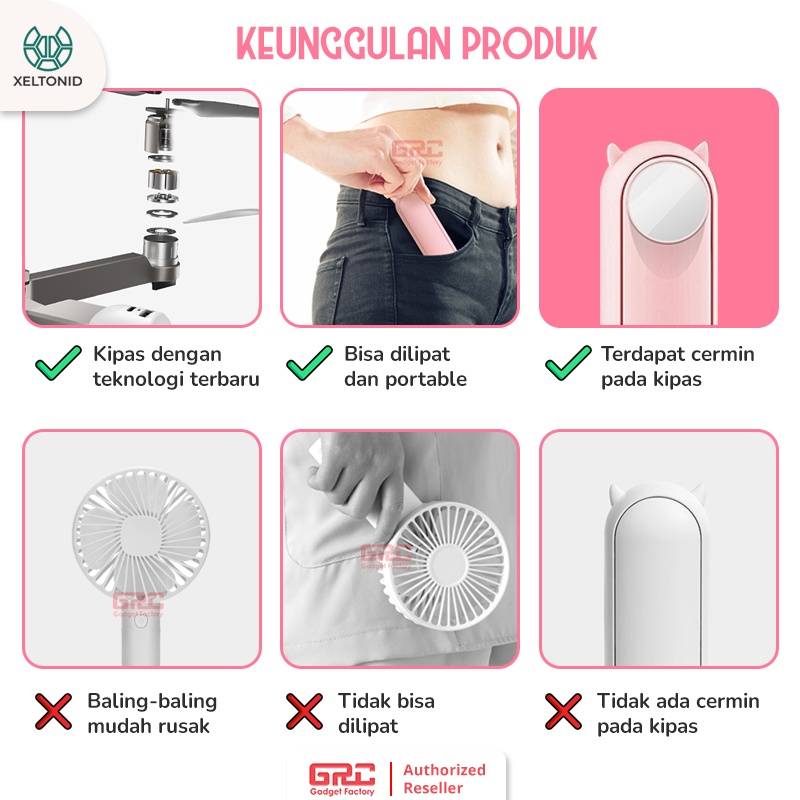 Kipas Angin Portable Mini Wind Elf Mini Fan Kipas Genggam Saku Lipat