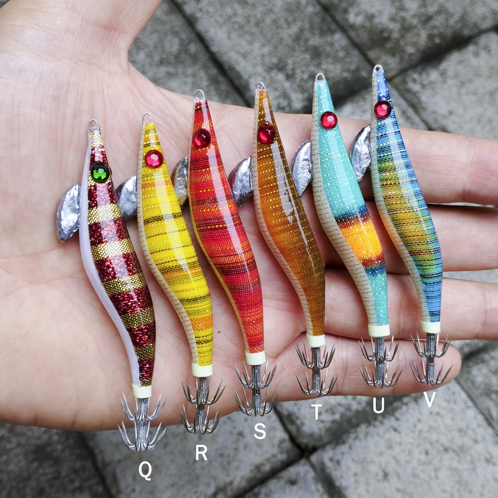 Umpan Pancing Cumi - Egi Handmade Bali - Egi Bahan Kayu - Squid Jig Bali - Kapela - Eging hm