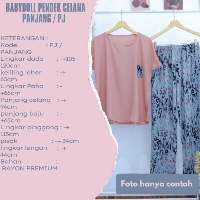 BABYDOLL RAYON PANJANG SERI 2 | BABYDOLL DEWASA | BAJU TIDUR RAYON | SERI 2 BABYDOLL VIRAL | BABYDOLL KEKINIAN | ONESET RAYON KEKINIAN CELANA PANJANG LENGAN PENDEK BAHAN RAYON LD 115CM FIT TO BB 75KG | PIYAMA BABYDOLL RAYON WANITA