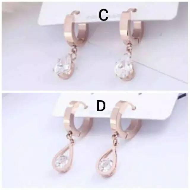 Anting Tusuk Titanium Fashion Korea Bebek Swan Angsa Anti Karat dan Alergi