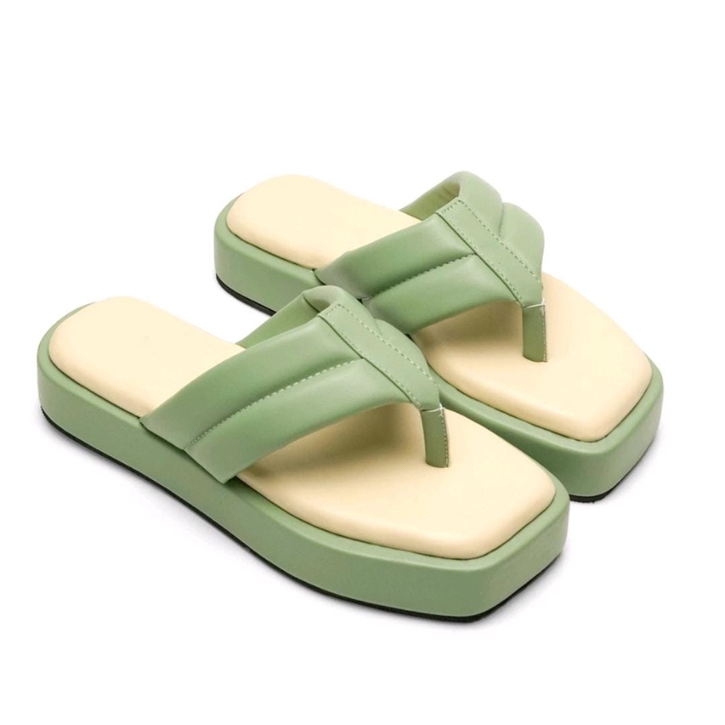 ARMY - Sandal Wanita Kekinian&amp;Terbaru/Sandal Jepit Wanita Mint Cream Hitam Putih/Sandal Murah/Sandal Kondangan