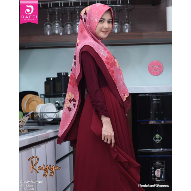 Khimar Instan corak/motif bunga - Rayya series by Daffi Hijab