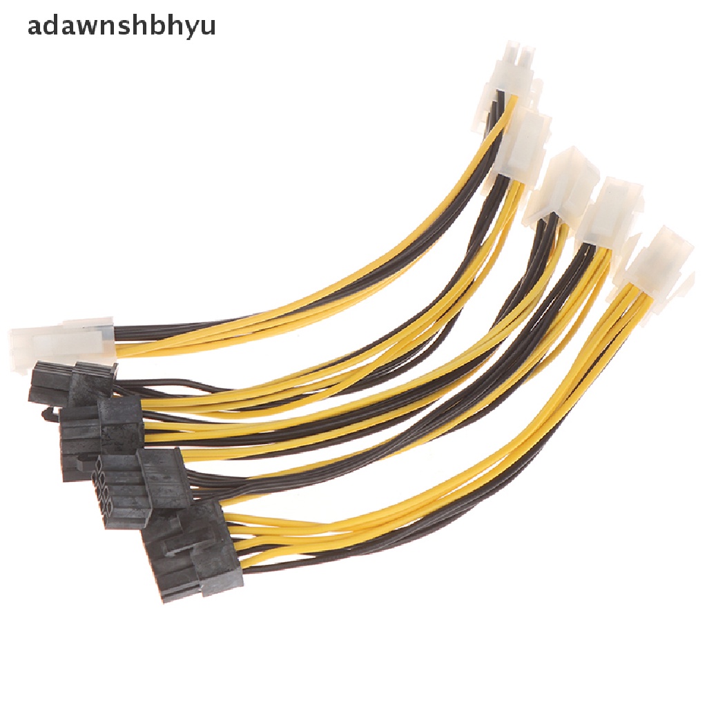 Adawnshbhyu 5Pcs ATX 4pin Male to 8pin Female EPS Adaptor Kabel Power CPU Konektor Daya