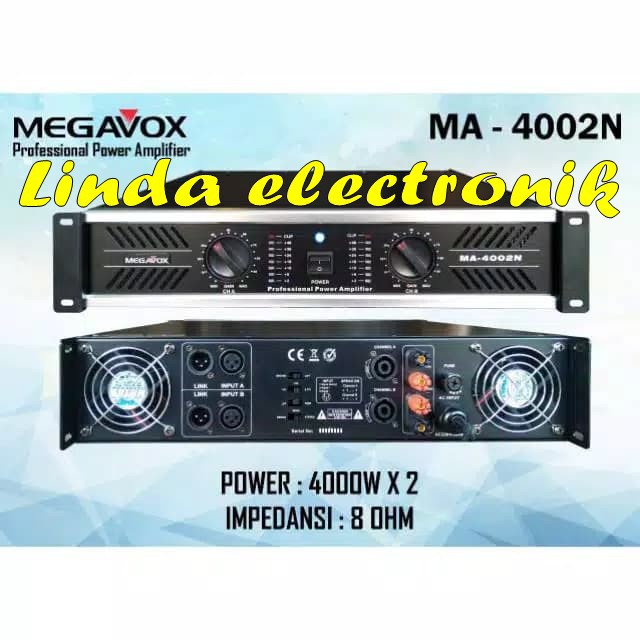 ampli MEGAVOX MA 4002N POWER AUDIO AMPLIFIER megavox ma4002n