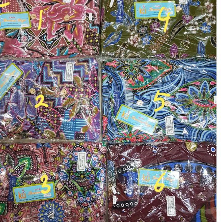➮ YULI - STELAN MAXI 75 LD 110 CM KULOT BATIK KENCANA UNGU LEBEL BIRU ➾