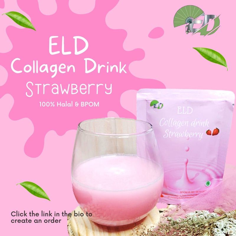 ELD COLLAGEN DRINK MINUMAN COLLAGEN MEMUTIHKAN DAN MENURUNKAN BERAT BADAN BPOM KOLAGEN STRAWBERRY
