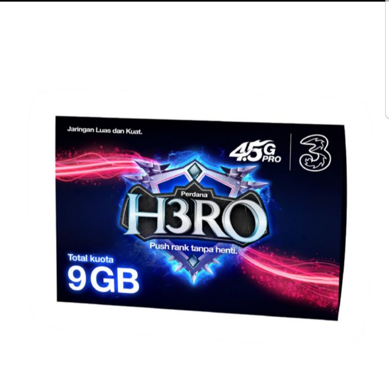 KARTU PERDANA / SP TRI / 3 / THREE AON 1GB, HAPPY 2GB, HAPPY 4.5GB, H3RO 9GB, HAPPY 9GB