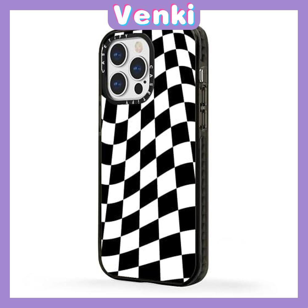 Soft Case Silikon Tpu Tebal Shockproof Motif Kotak-Kotak Hitam Putih Untuk Iphone 13 Pro Max / 12pro / 11 / 7 + / Xr / Xs Max / 8 / 11 / 12 / 7 +