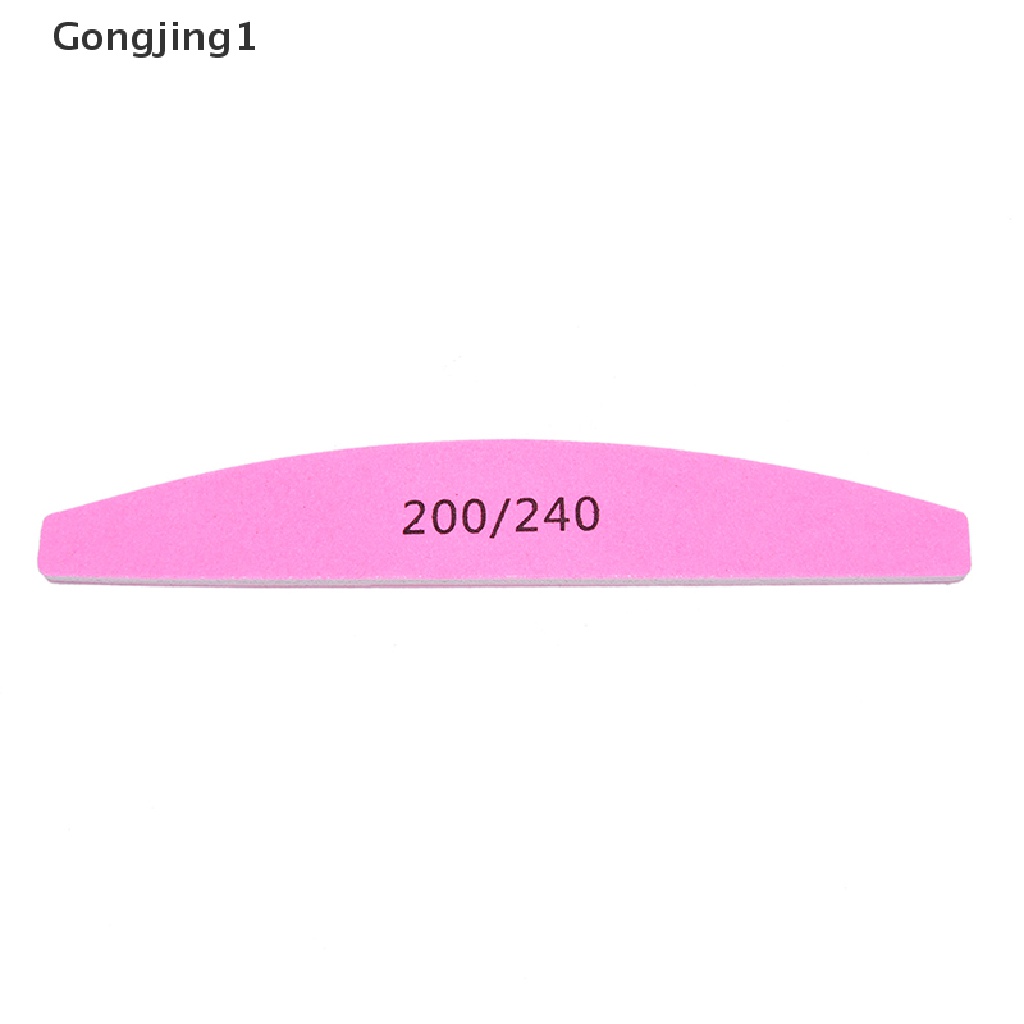 Gongjing1 Balok Spons Kikir Kuku 200 / 240 Warna Pink Untuk Salon / Nail Art