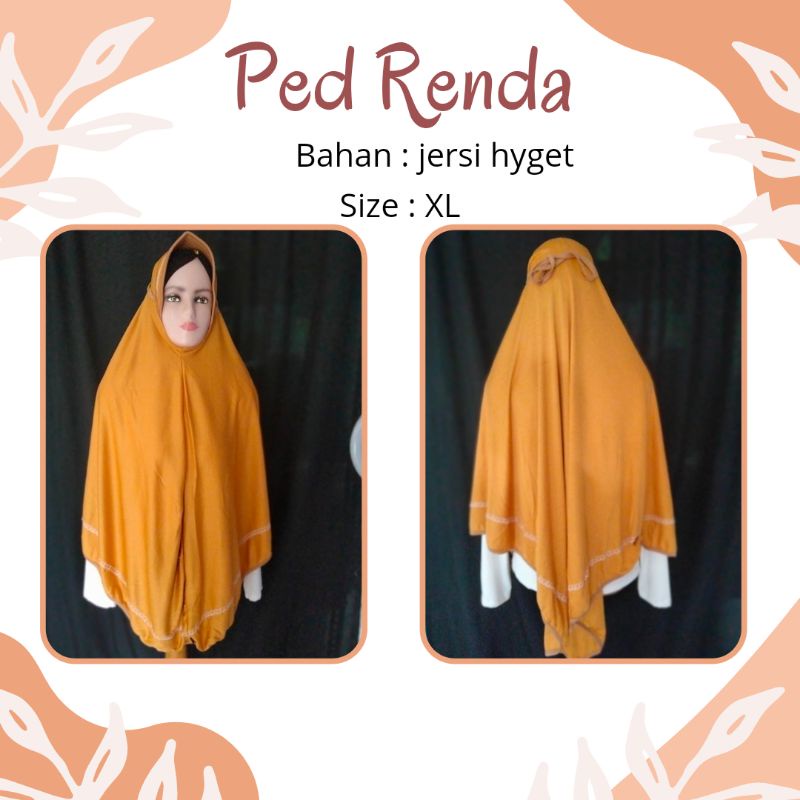 Jilbab hijab kerudung instan jumbo Ped Renda