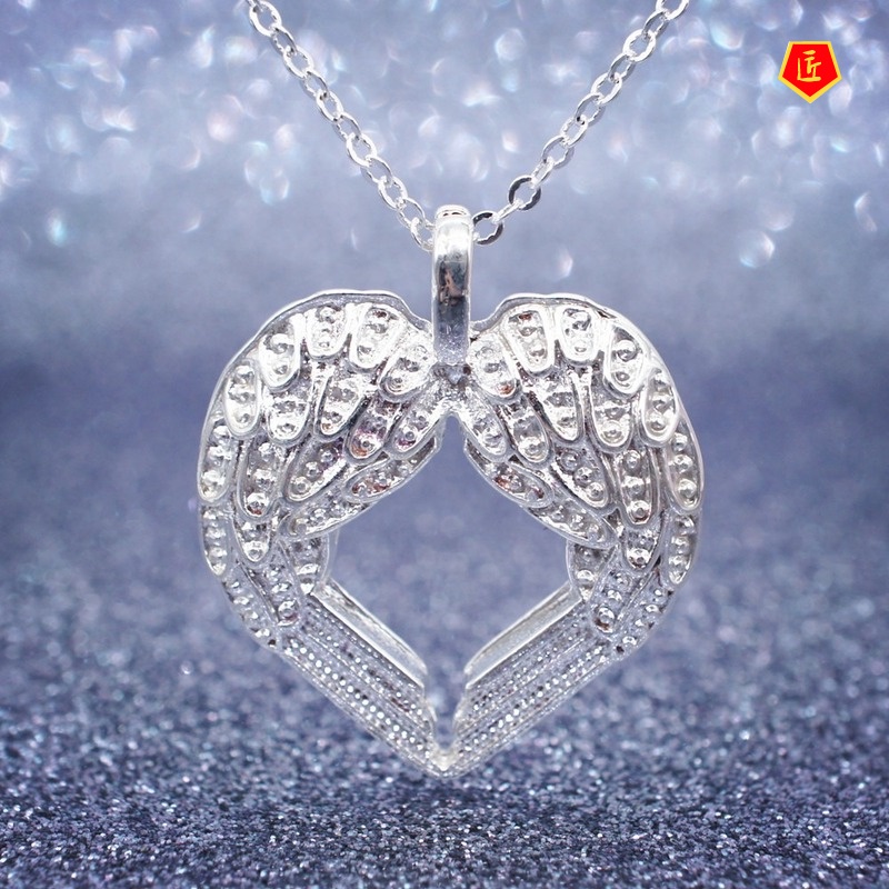 [Ready Stock]Silver Angel's Wings Love Necklace Exquisite Fashion