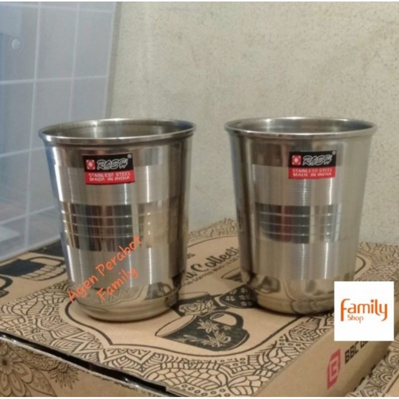 Gelas Minum Stainless / Gelas Model Stainless Rosh Premium Tebal