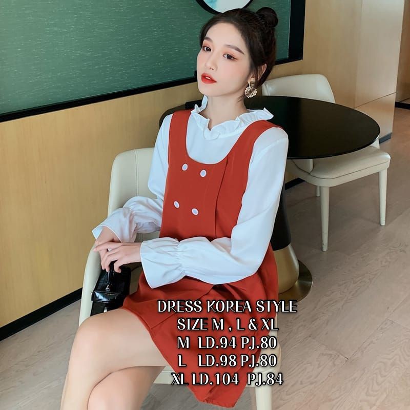 DRESS KOREA STYLE mini dress lengan panjang DRESS IMPORT