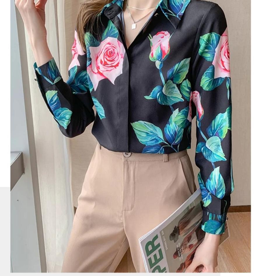 Paling Disukai.. TM 5131 kemeja tea roses import  IMPORT HIGHQUALTY OVERSIZE TERBARU 2022 KEMEJA KER
