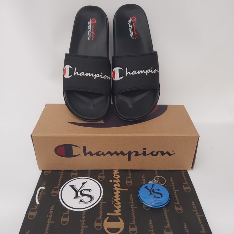 SANDAL SLOP CHAMPI0NN PRIA PREMIUM-BLACK WHITE