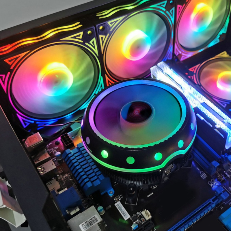 Bt Radiator CPU Warna-Warni Sangat Tenang Untuk Case Fan Aluminium Silent PC Cooling Co