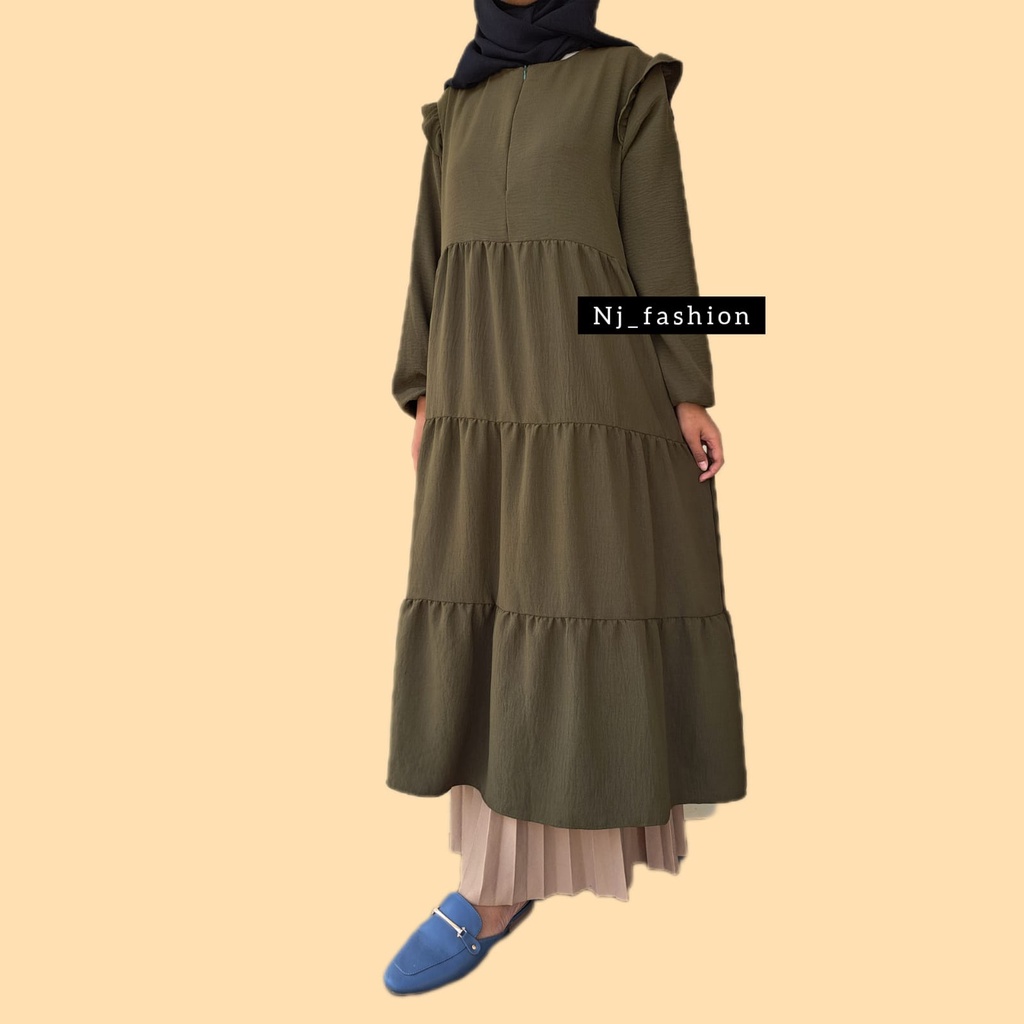 midi dress crinkle midi dress kekinian - midi dress terlaris  midi dress  - crinkle termurah