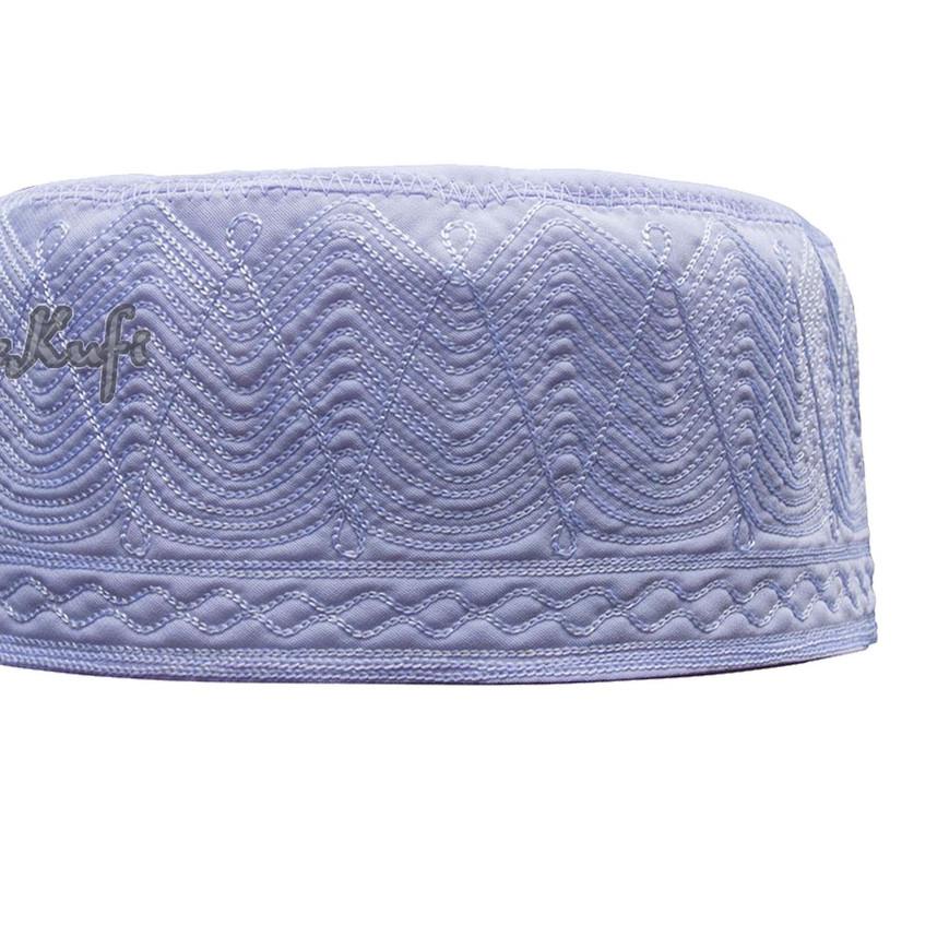 Peci Katun Madinah Motif Bordir Warna Putih Polos - TheKufi