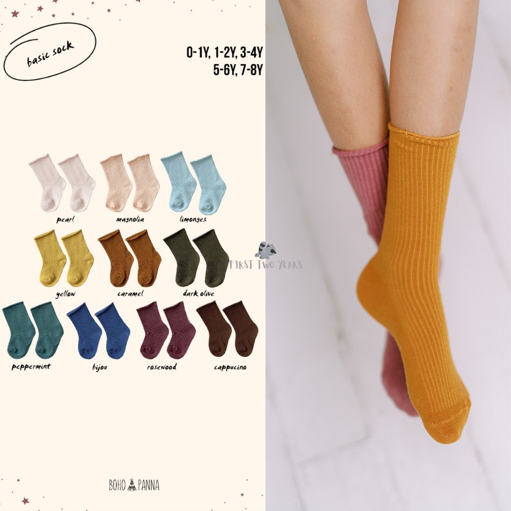 Bohopanna - Basic Socks / Kaos kaki Bayi / Kaos Kaki Anak