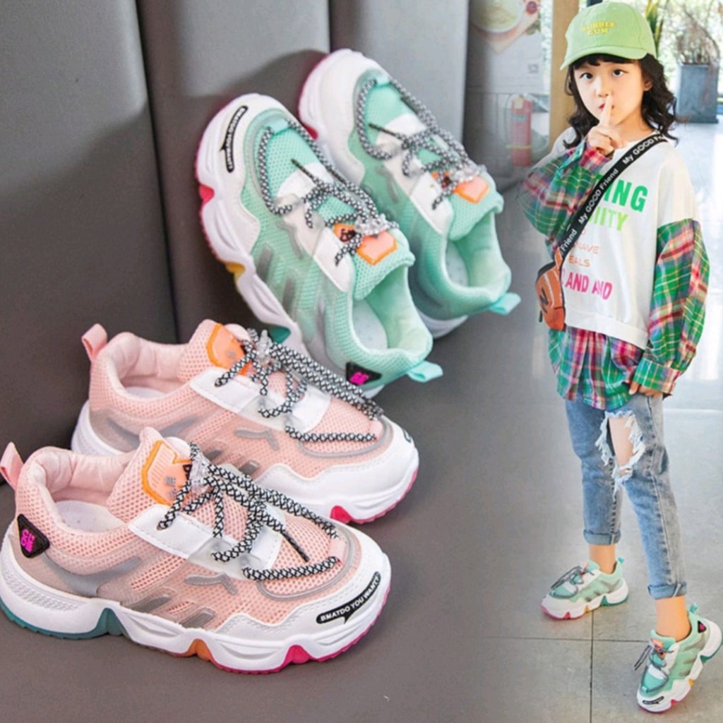 Sepatu sneakers rainbow anak perempuan 005