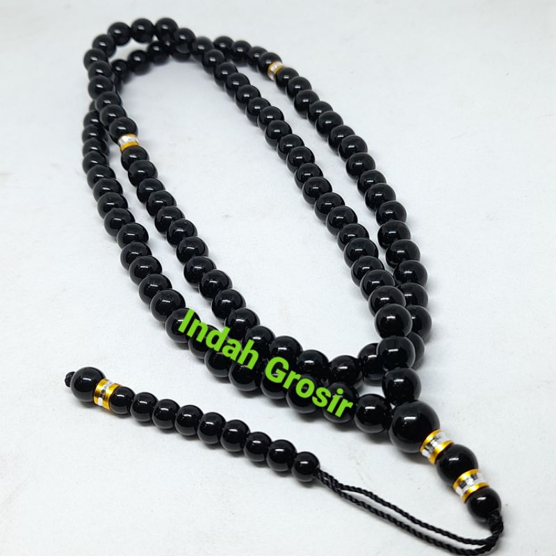 TASBIH BATU BLACK ONEX PEMBATAS COMBINASI