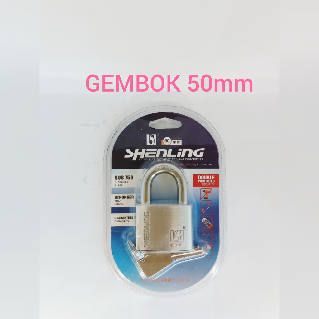 GEMBOK SHENLING GEMBOK STAINLESS SUS 304 ASLI STAINLESS ANTI CONGKEL DLL