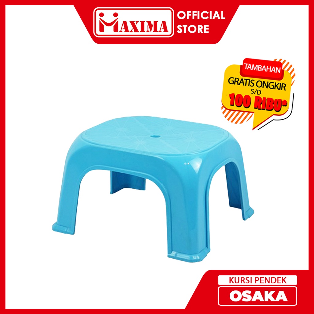 MAXIMA - Kursi Pendek Osaka  Biru - Kursi Plastik - Bangku Anak - Kursi Anak