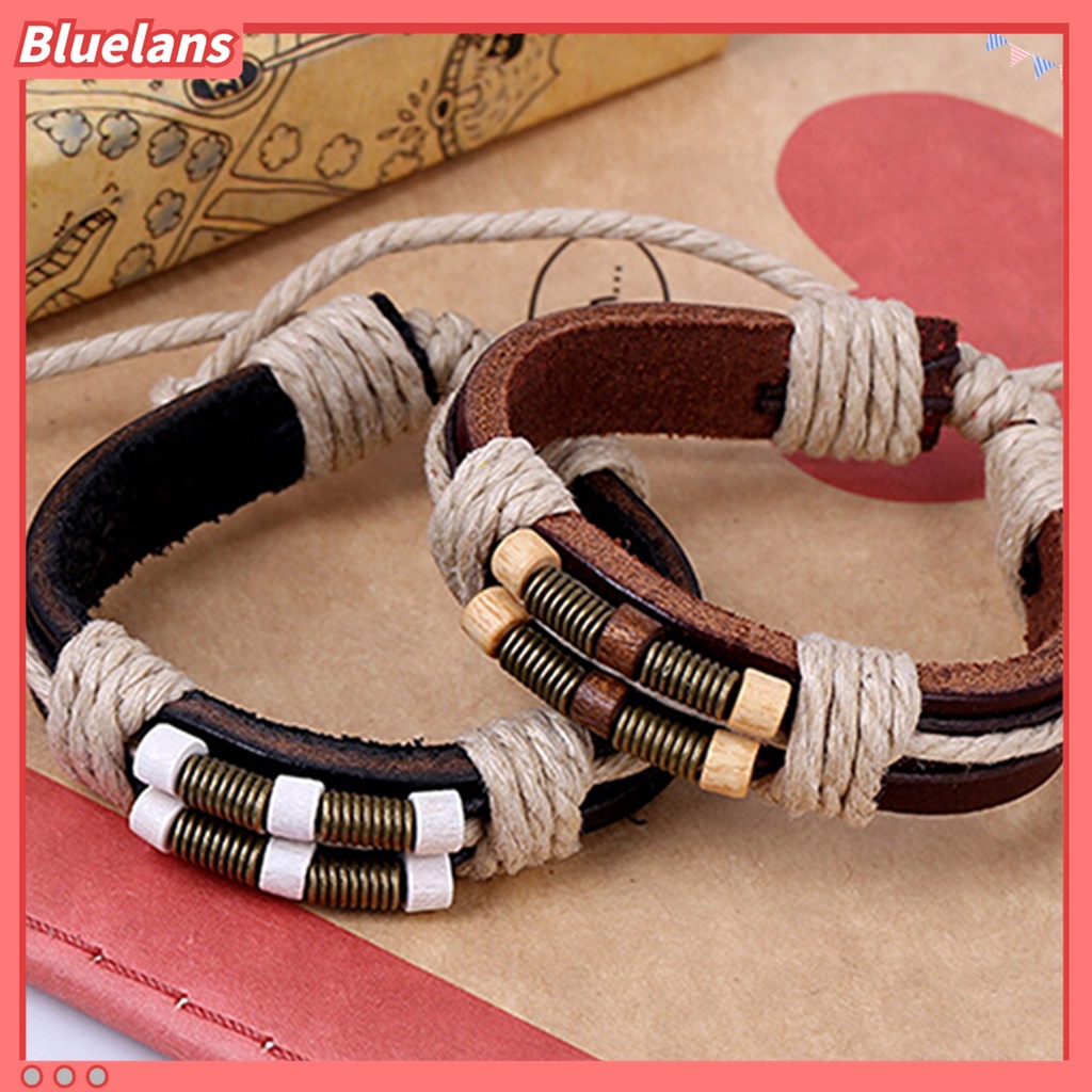 Gelang Multilayer Bahan Kulit Imitasi Gaya Punk Untuk Unisex