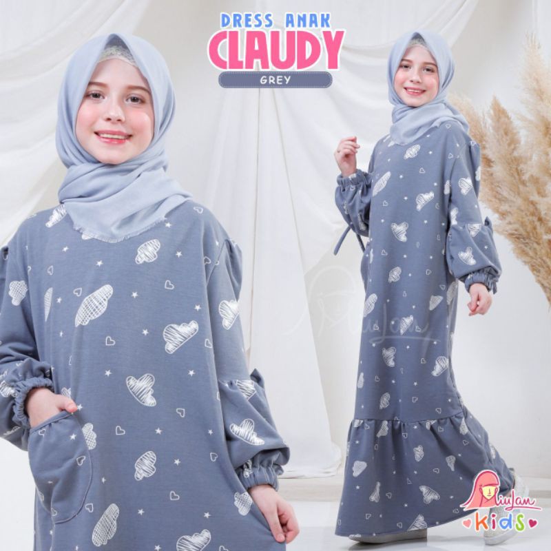 COD Dress Anak Claudy Free Masker Gamis Anak 5-10 Tahun Miulan Original Gamis Couple Ibu dan Anak
