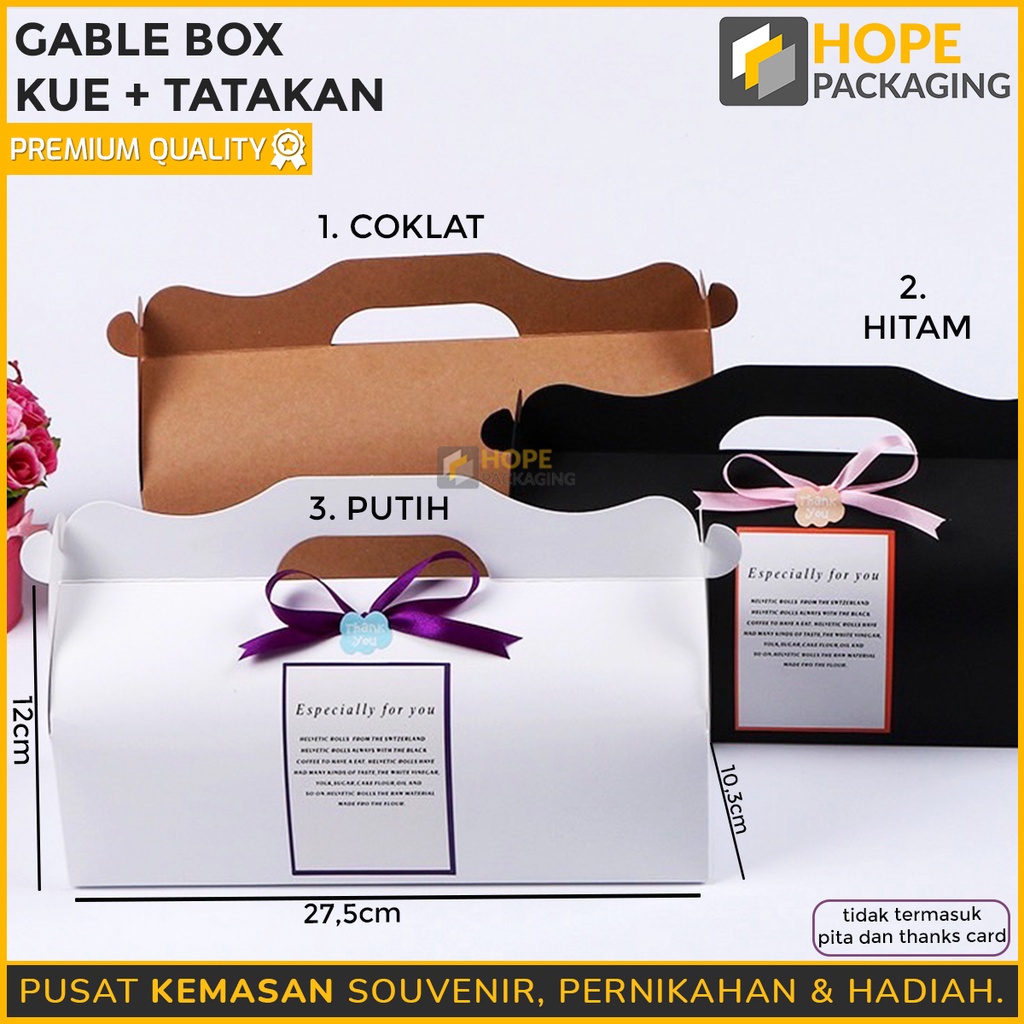 Gable box / Dus Roll Cake / Dus bolu gulung / roll cake box Tatakan 27.5x12cm Kardus / Hampers / Kemasan / Packing