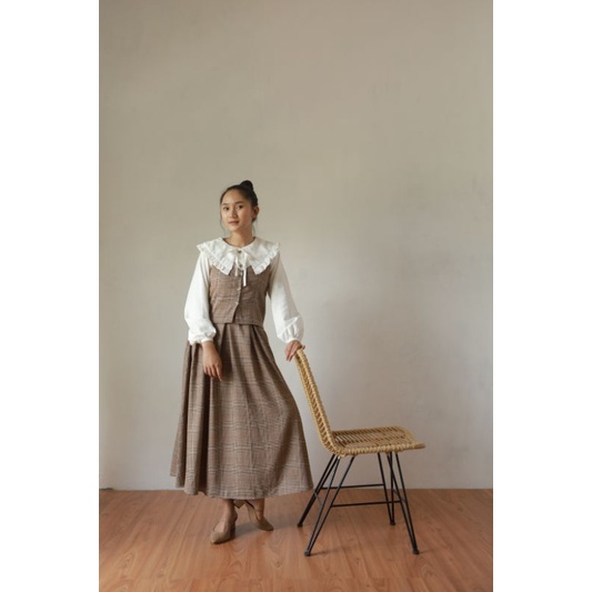 Vintage Skirt / Rok panjang motif kotak Korea / Rok Tartan-8