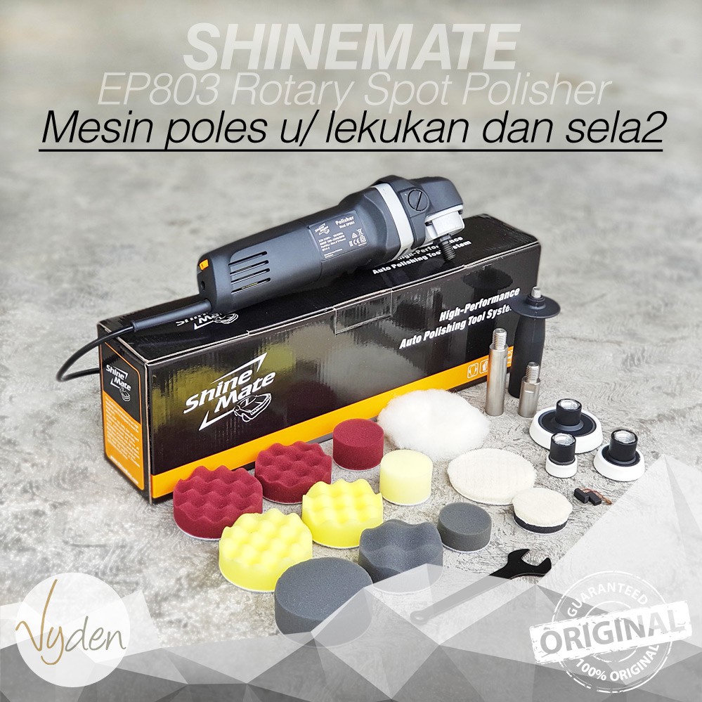 SHINEMATE EP803 Spot Polisher Rotary Paket Komplit Mesin Poles Mobil Siap Perang