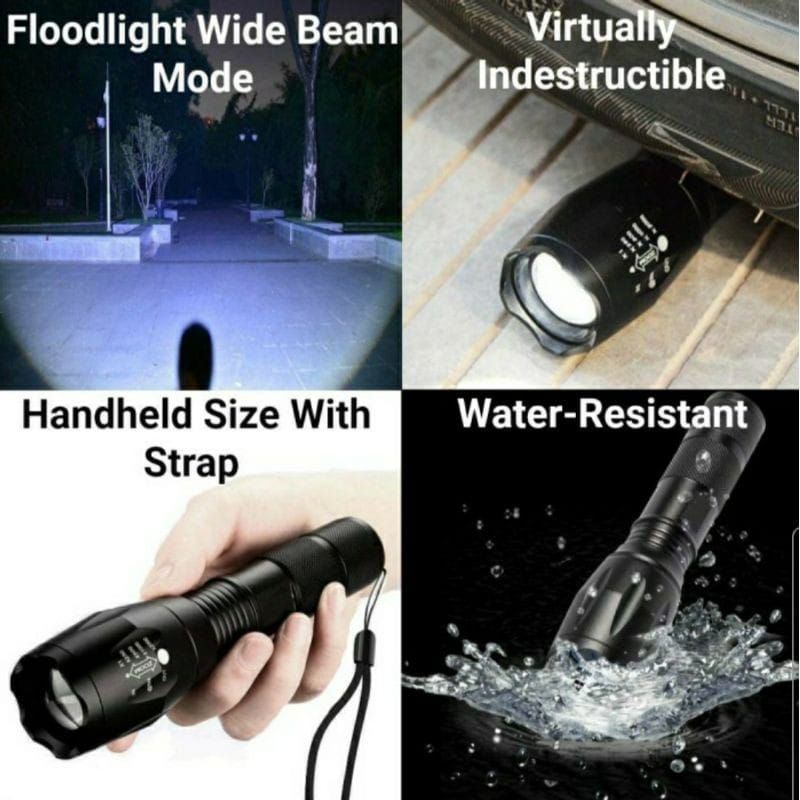 XM-L2 Senter Zoom Super Terang 8000 Lumens Senter Zoom XML2 Senter Camping SENTER LED