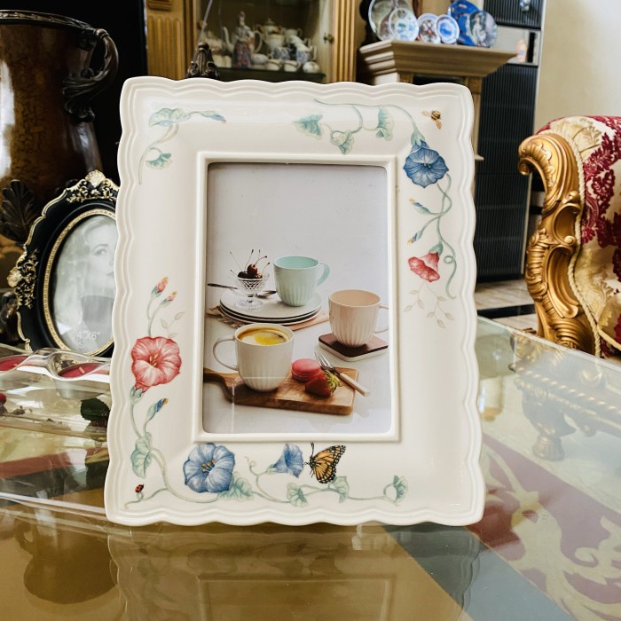 THUN Geschirrtuchaufhänger Keramik - Motiv Country Butterfly - Mit Edelstahl-Haken