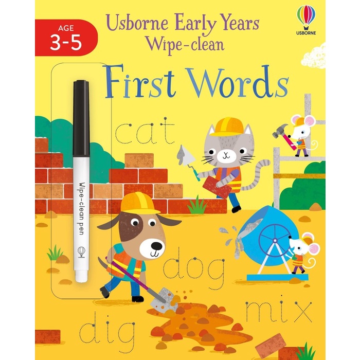 

✨COD✨ Buku Usborne Wipe Clean Activities + spidol - first words