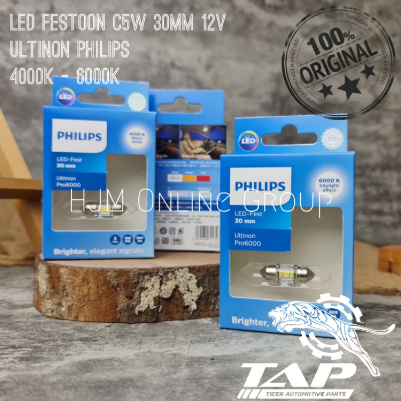 BOHLAM LAMPU PLAFON - PHILIPS ULTINON PRO 6000 LED FESTOON C5W 30MM