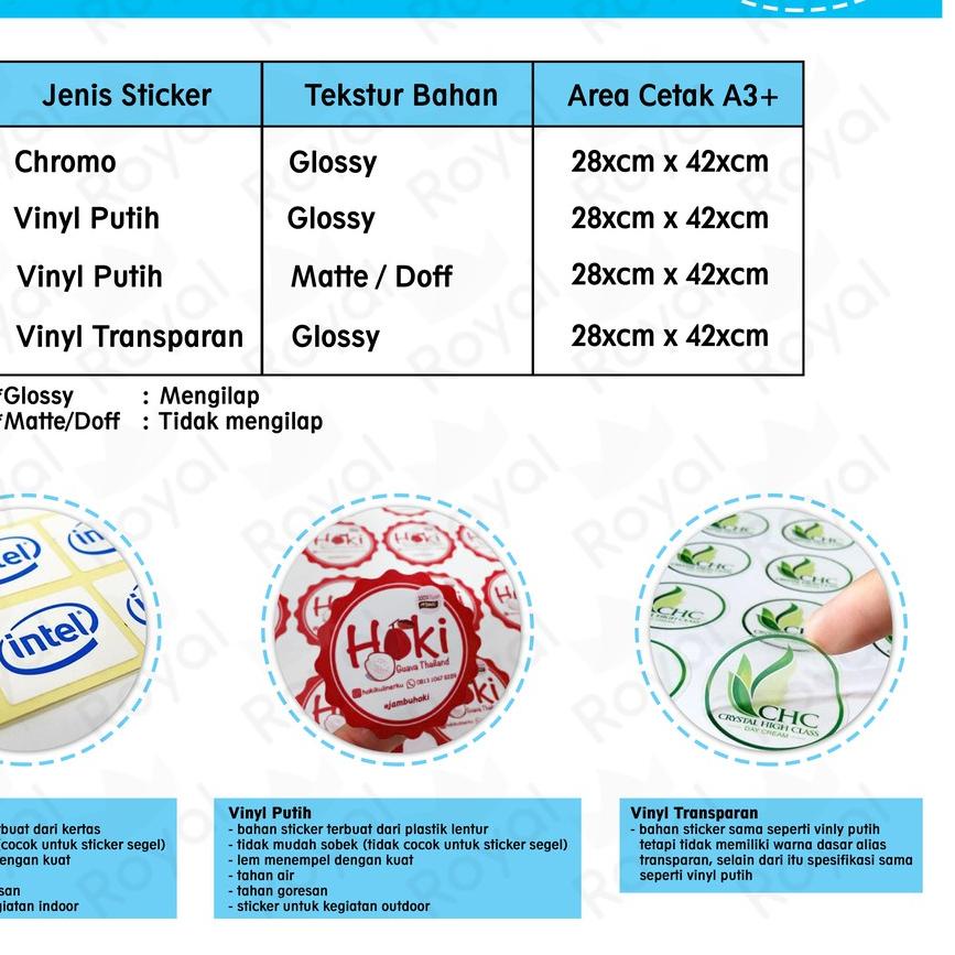 

CETAK STICKER LOGO / LABEL KEMASAN A3+ [FREE DESIGN FREE CUTTING] / STICKER CUSTOM / STIKER MAKANAN