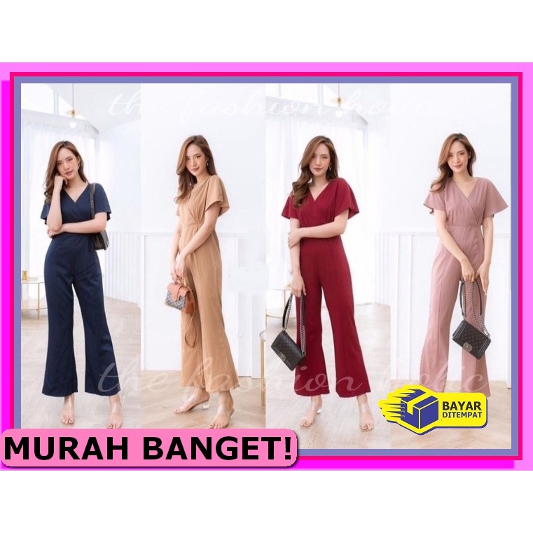 Jumpsuit Wanita Panjang Hijab Import Overall Polos Korea Katu Ye3 PJ923 [Js Yumie Ve]Jumpsuit Wanita