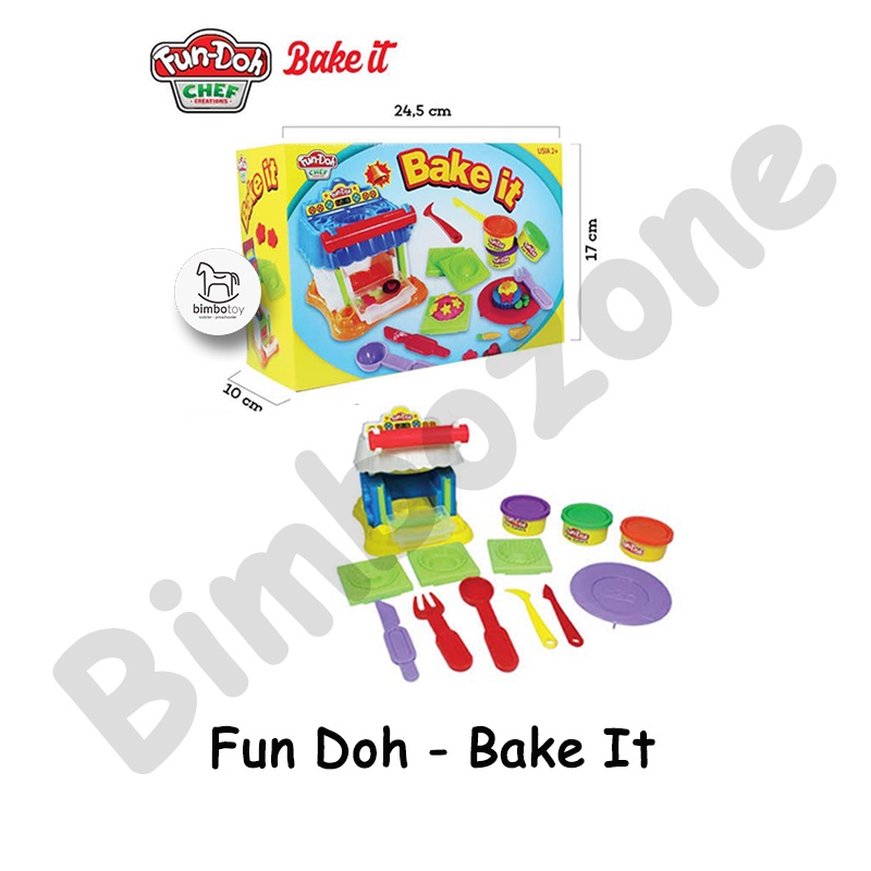 Bimbozone - Mainan anak mainan edukasi mainan lilin fun doh set Mainan set Fun-Doh - FUNDOH BAKE IT