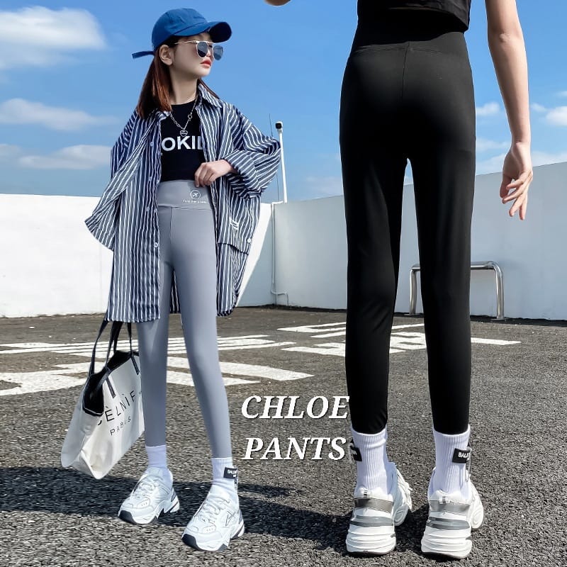 CHLOE LEGGING SWEAT PANTS CELANA GYMNASTIC ANAK REMAJA CEWEK KOREA IMPORT