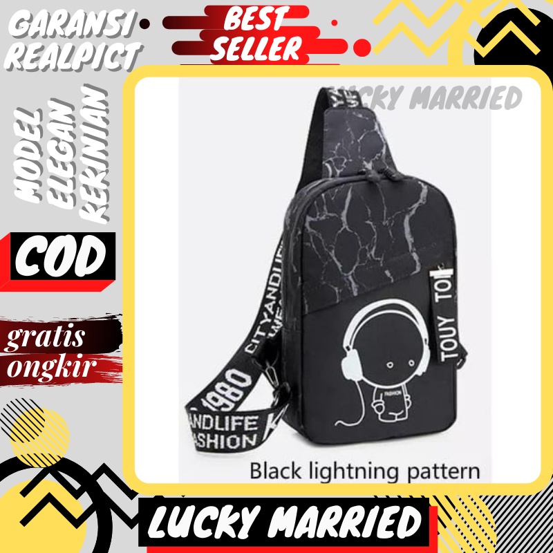 Tas Selempang Slempang Sling Bag Slingbag Bahu Kecil Mini HP Pria Cowok Kulit Distro Keren Bagus Imp